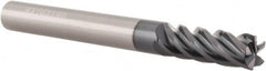 Accupro - 1", 1-1/4" LOC, 1" Shank Diam, 5" OAL, 5 Flute, Solid Carbide Square End Mill - Eagle Tool & Supply