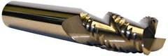 Accupro - 1/2" Diam, Coarse Pitch, 1" LOC, 3 Flute Solid Carbide 0.06" Corner Radius Roughing End Mill - Uncoated, 3" OAL, 1/2" Shank Diam, Single End, Centercutting, 30° Helix - Eagle Tool & Supply