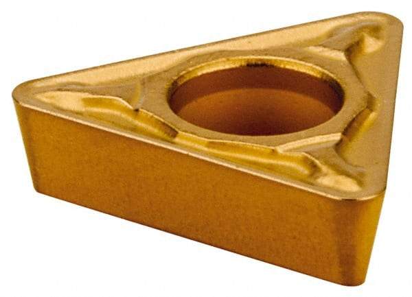 Tungaloy - TPMT21.52 PS Grade T9125 Carbide Turning Insert - TiCN/Al2O3 Finish, 60° Triangle, 1/4" Inscr Circle, 3/32" Thick, 1/32" Corner Radius - Eagle Tool & Supply