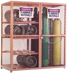 Durham - Gas Cylinder Storage Cabinet - Steel, 60" Wide x 30" Deep x 71-3/4" High - Eagle Tool & Supply