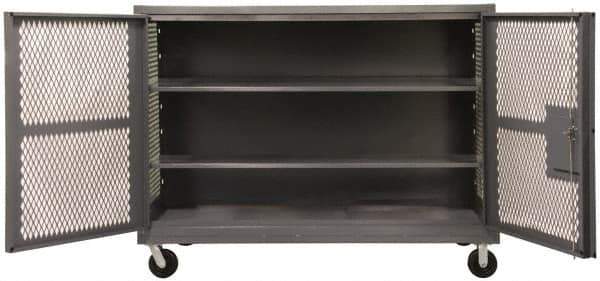 Durham - 2,000 Lb Capacity, 1 Shelf, Mesh Security Truck - 60" Long x 60-1/2" Wide x 56-7/16" High - Eagle Tool & Supply