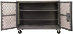 Durham - 2,000 Lb Capacity, 1 Shelf, Mesh Security Truck - 48" Long x 48-1/2" Wide x 56-7/16" High - Eagle Tool & Supply