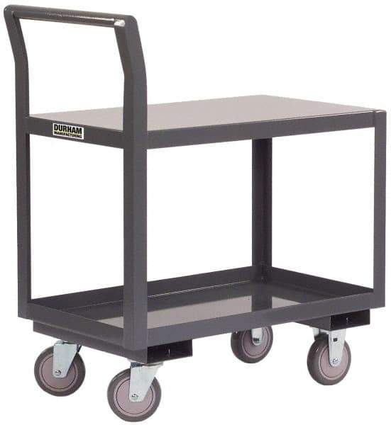 Durham - 1,200 Lb Capacity, 30" Wide x 60" Long x 36" High Standard Utility Cart - 2 Shelf, Steel - Eagle Tool & Supply