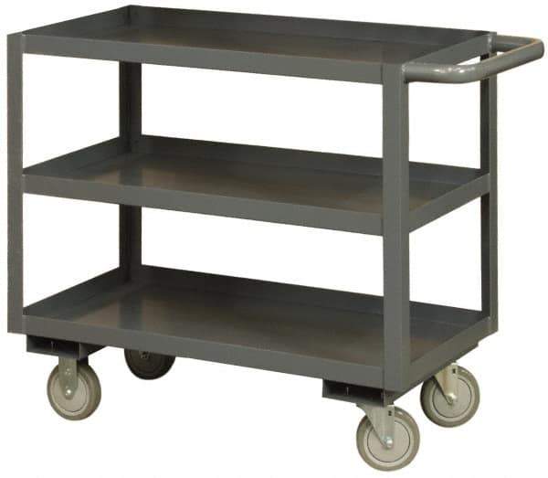 Durham - 1,200 Lb Capacity, 30" Wide x 60" Long x 37-5/8" High Heavy Duty Service Cart - 3 Shelf, Steel - Eagle Tool & Supply