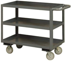 Durham - 1,200 Lb Capacity, 30" Wide x 60" Long x 37-5/8" High Heavy Duty Service Cart - 3 Shelf, Steel - Eagle Tool & Supply