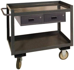 Durham - 1,200 Lb Capacity, 30" Wide x 36" Long x 37-5/8" High Standard Utility Cart - 2 Shelf, Steel - Eagle Tool & Supply