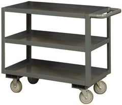 Durham - 3,000 Lb Capacity, 24" Wide x 48" Long x 48" High Heavy Duty Service Cart - 3 Shelf, Steel - Eagle Tool & Supply