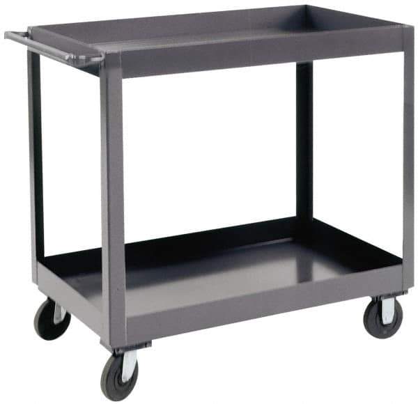 Durham - 1,200 Lb Capacity, 24" Wide x 36" Long x 37-5/8" High Heavy Duty Service Cart - 2 Shelf, Steel - Eagle Tool & Supply