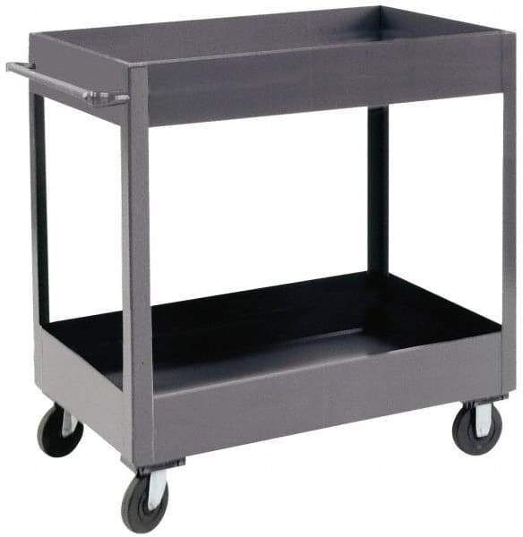 Durham - 1,200 Lb Capacity, 18" Wide x 36" Long x 37-5/8" High Heavy Duty Service Cart - 2 Shelf, Steel - Eagle Tool & Supply