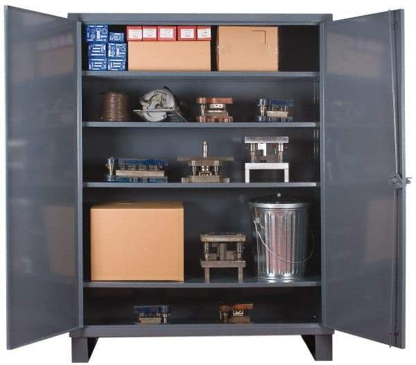 Durham - 4 Shelf Locking Storage Cabinet - Steel, 60" Wide x 18" Deep x 78" High - Eagle Tool & Supply