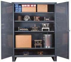 Durham - 4 Shelf Locking Storage Cabinet - Steel, 60" Wide x 18" Deep x 78" High - Eagle Tool & Supply