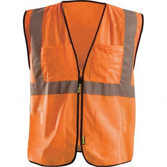OccuNomix - Size 4X/5X L HI-Vis Orange Mesh Surveyor's High Visibility Vest - Eagle Tool & Supply