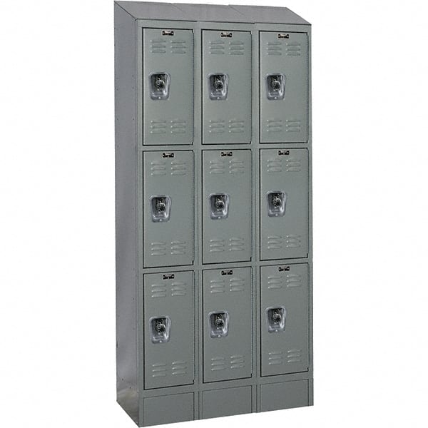 Hallowell - 9 Door, 3 Tier, Ready-Built Wardrobe & Box Lockers - Eagle Tool & Supply