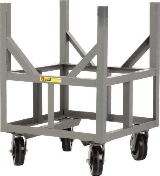 Little Giant - 3,000 Lb Capacity Steel Ergonomic Bar Cradle Truck - Steel Deck, 24" OAW, 24" Platform Length, Phenolic Casters - Eagle Tool & Supply