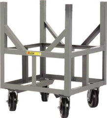 Little Giant - 3,000 Lb Capacity Steel Ergonomic Bar Cradle Truck - Steel Deck, 24" OAW, 24" Platform Length, Phenolic Casters - Eagle Tool & Supply