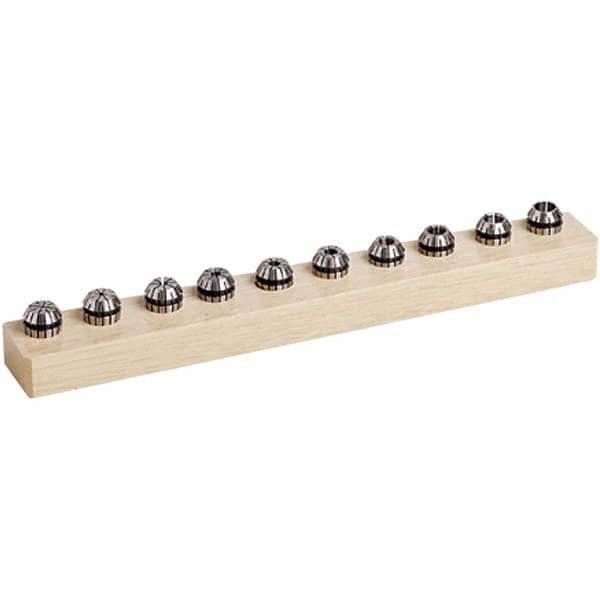 Techniks - 10 Piece, 3/32 to 3/8" Capacity, ER16 ER Collet Set - Eagle Tool & Supply