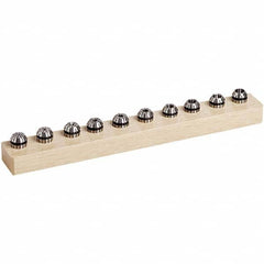 Techniks - 10 Piece, 3/32 to 3/8" Capacity, ER16 ER Collet Set - Eagle Tool & Supply