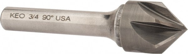 Keo - 3/4" Head Diam, 3/8" Shank Diam, 6 Flute 90° Solid Carbide Countersink - Eagle Tool & Supply