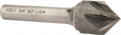 Keo - 3/4" Head Diam, 3/8" Shank Diam, 6 Flute 90° Solid Carbide Countersink - Eagle Tool & Supply