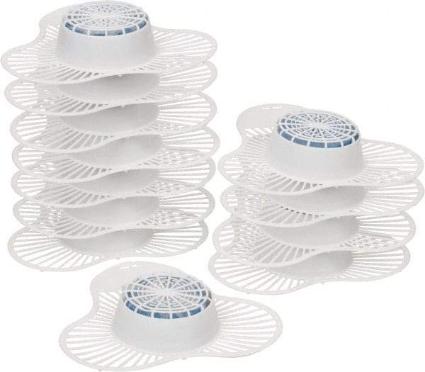 Fresh Products - Plastic, Urinal Screen with Block - White Screen with Blue Block, Cherry Scent Scent - Eagle Tool & Supply