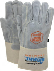 HexArmor - Size XL (10), ANSI Cut Lvl A7, Puncture Lvl 5, Cowhide Cut & Puncture Resistant Gloves - SuperFabric Lining, Safety Cuff, Gray, Paired - Eagle Tool & Supply