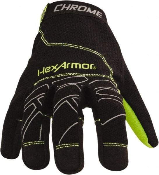 HexArmor - Size L (9), ANSI Cut Lvl A8, Puncture Lvl 2, Synthetic Leather Cut & Puncture Resistant Gloves - Hook & Loop Cuff, Black/Gray, Paired - Eagle Tool & Supply
