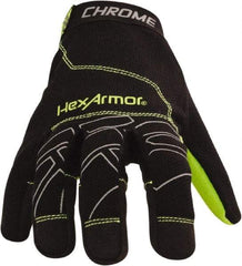 HexArmor - Size L (9), ANSI Cut Lvl A8, Puncture Lvl 2, Synthetic Leather Cut & Puncture Resistant Gloves - Hook & Loop Cuff, Black/Gray, Paired - Eagle Tool & Supply