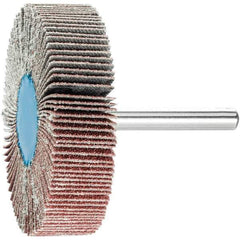 PFERD - 2-1/2" Diam x 1/2" Face Width, Aluminum Oxide Coated Mounted Flap Wheel - 1/4" Shank Mount, 80 Grit, 23,000 Max RPM - Eagle Tool & Supply