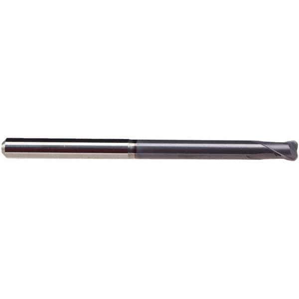 Emuge - 6mm Diam, 6mm LOC, 2 Flute Solid Carbide Roughing & Finishing End Mill - TiAlN Finish, 80mm OAL, 6mm Shank Diam, Cylindrical Shank, 30° Helix, Extra Long Length - Eagle Tool & Supply