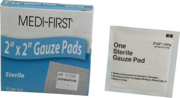 Medique - 2" Long x 2" Wide, General Purpose Pad - Gauze Bandage, Sterile - Eagle Tool & Supply