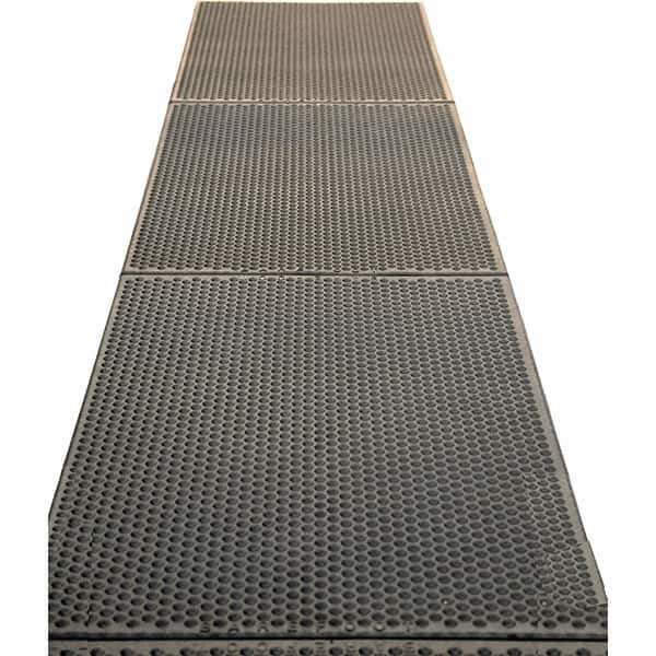 Barefoot - 3' Long x 3' Wide, Dry/Wet Environment, Anti-Fatigue Matting - Black, EPDM Rubber with EPDM Rubber Base - Eagle Tool & Supply