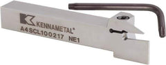 Kennametal - A4SC, Left Hand Cut, 34mm Max Workpc Diam, A4 G0300.. Insert, Indexable Cutoff Toolholder - 17mm Max Depth of Cut, 16mm Shank Width, 16mm Shank Height, 125mm OAL - Eagle Tool & Supply
