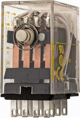 Square D - 2/3 hp at 120/240 Volt, Electromechanical Plug-in General Purpose Relay - 5 Amp at 240 VAC, 4PDT, 120 VAC at 50/60 Hz - Eagle Tool & Supply