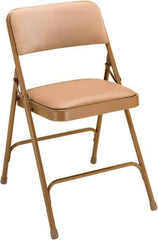 NPS - 18-3/4" Wide x 20-1/4" Deep x 29-1/2" High, Vinyl Folding Chair with Vinyl Padded Seat - French Beige - Eagle Tool & Supply