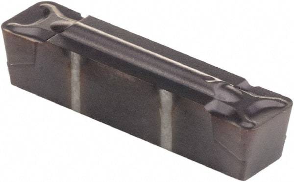 Kennametal - 187G GMN Grade KCU25, 4.76mm Cutting Width Carbide Grooving Insert - 3.51mm Max Depth of Cut, Neutral, 0.79mm Corner Radius, AlTiN Finish - Eagle Tool & Supply