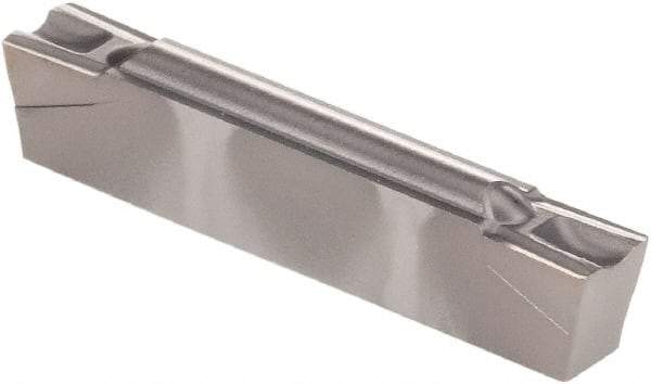 Kennametal - 0300G GMP Grade KCU10, 3mm Cutting Width Carbide Grooving Insert - 3.51mm Max Depth of Cut, Neutral, 0.2mm Corner Radius, AlTiN Finish - Eagle Tool & Supply