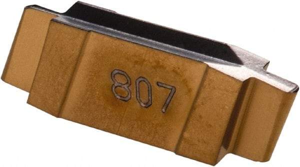 Iscar - 100050GIP Grade IC807, 1mm Cutting Width Carbide Grooving Insert - 2mm Max Depth of Cut, Neutral, 0.5mm Corner Radius, TiAlN Finish - Eagle Tool & Supply