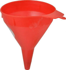 Funnel King - 1 pt Capacity Polyethylene Funnel - 4-1/2" Mouth OD, 1/2" Tip OD, 2-1/4" Straight Spout, Red - Eagle Tool & Supply