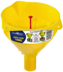 Funnel King - 16 oz Capacity Polypropylene Funnel - 5" Mouth OD, 1" Tip OD, 1-1/4" Straight Spout, Yellow - Eagle Tool & Supply