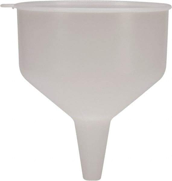 Funnel King - 144 oz Capacity Polyethylene Funnel - 9" Mouth OD, 1-1/8" Tip OD, 3-1/2" Straight Spout, Natural - Eagle Tool & Supply