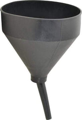 Funnel King - 3 Qt Capacity Polyethylene Funnel - 7-1/2" Mouth OD, 5/8" Tip OD, 4-7/16" Swivel Spout, Gray - Eagle Tool & Supply