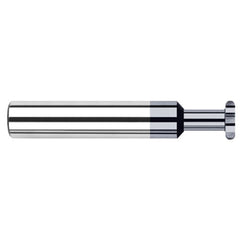 0.3750″ (3/8″) Cutter Diameter × 0.0781″ (5/64″) Radius × 0.5630″ Neck Length Carbide Full Radius Standard Keyseat Cutter, 6 Flutes, AlTiN Coated - Exact Industrial Supply