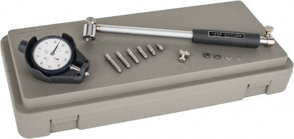 Mitutoyo - 6 Anvil, 1.4 to 2-1/2" Dial Bore Gage - 0.0005" Graduation, 6" Gage Depth, Accurate to 0.00008", Carbide Contact Point - Eagle Tool & Supply