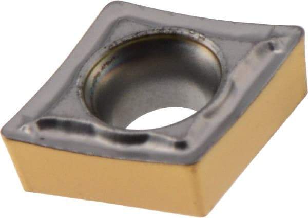 Iscar - CCMT2-1 SM Grade IC807 Carbide Turning Insert - TiAlN/TiN Finish, 80° Diamond, 1/4" Inscr Circle, 3/32" Thick, 1/64" Corner Radius - Eagle Tool & Supply