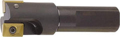 Kyocera - 1" Cut Diam, 0.6" Max Depth of Cut, 1" Shank Diam, 3.78" OAL, Indexable Square Shoulder End Mill - XPMT15T3\x85 Inserts, Flatted Shank, 90° Lead Angle, Series EM - Eagle Tool & Supply