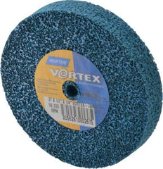Norton - 3" Diam, 1/2" Face Width, 1/4" Center Hole, Medium Grade, Aluminum Oxide Deburring Wheel - Unitized, Medium Density 7 Grade - Eagle Tool & Supply