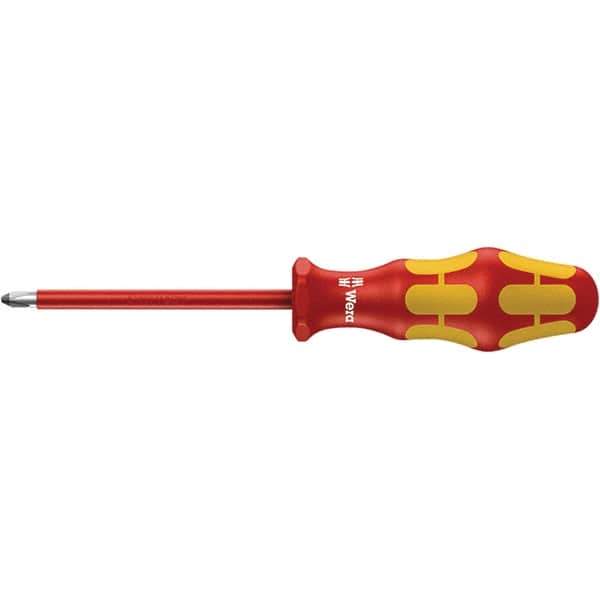 Wera - #1 Point, 3-1/8" Blade Length Insulated Screwdriver - 248mm OAL - Eagle Tool & Supply