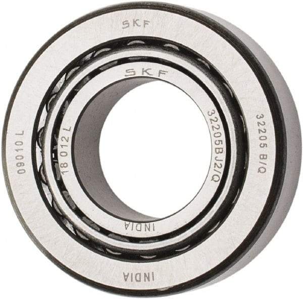 SKF - 25mm Bore Diam, 52mm OD, 19.25mm Wide, Tapered Roller Bearing - 35,800 N Dynamic Load Capacity, 44,000 N Static Load Capacity - Eagle Tool & Supply
