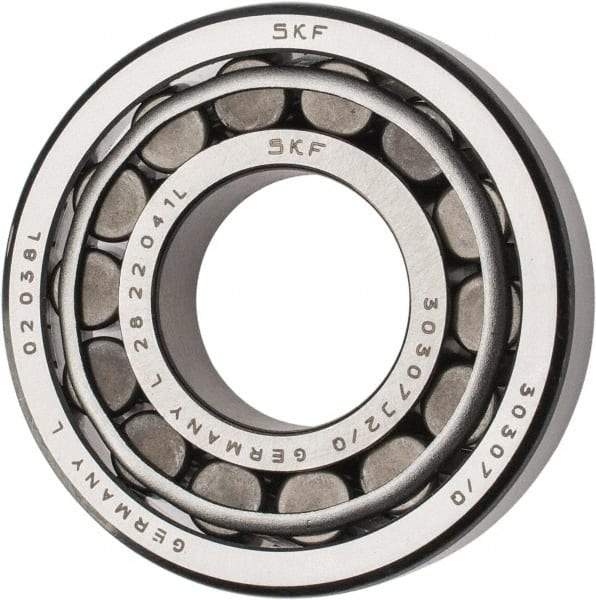 SKF - 35mm Bore Diam, 80mm OD, 22.75mm Wide, Tapered Roller Bearing - 72,100 N Dynamic Load Capacity, 73,500 N Static Load Capacity - Eagle Tool & Supply
