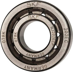 SKF - 15mm Bore Diam, 35mm Outside Diam, 11mm Wide Cylindrical Roller Bearing - 12,500 N Dynamic Capacity, 10,200 Lbs. Static Capacity - Eagle Tool & Supply